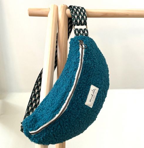 Sac Banane moumoute bleu pétrole - Marcel & Lily