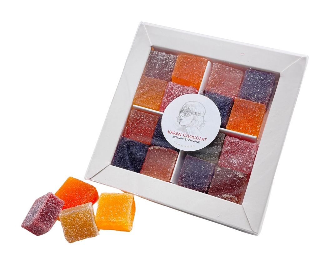 [251023_9325] Pâtes de fruits - Coffret assortiment de 16 pâtes de fruits - 160g